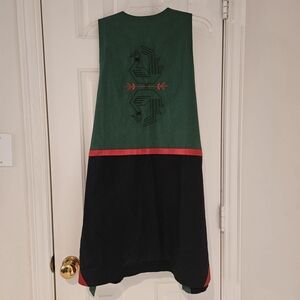 Iranian Green and Black Sleeveless Vest with Red Accents ONE SIZE